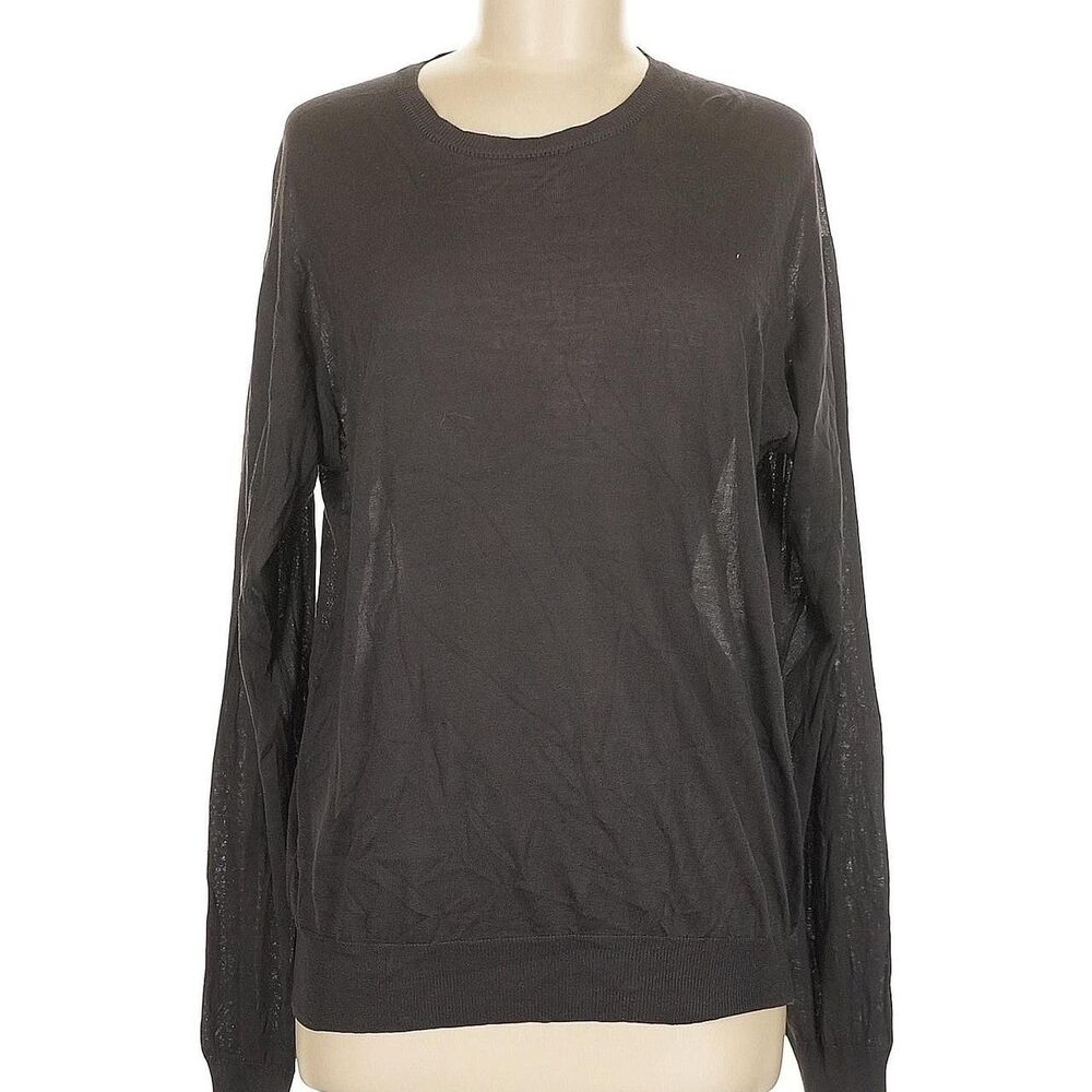 Gucci Men's 100% Silk Grey Crew Neck Sweater Size M